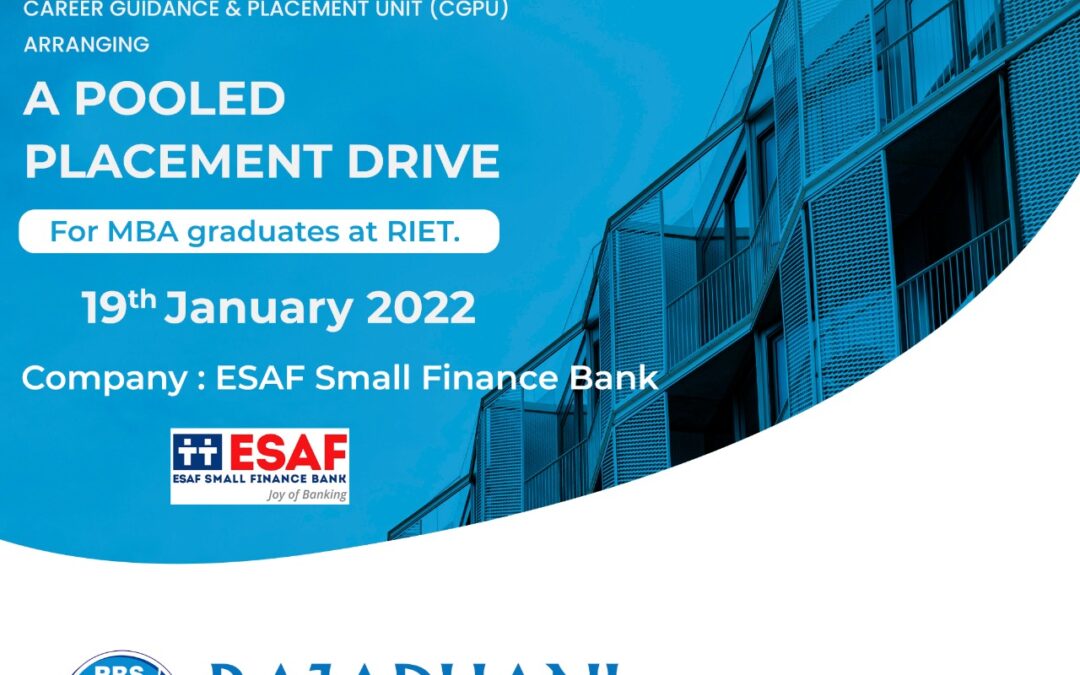 A Pooled Placement Drive for MBA Graduates at RIET